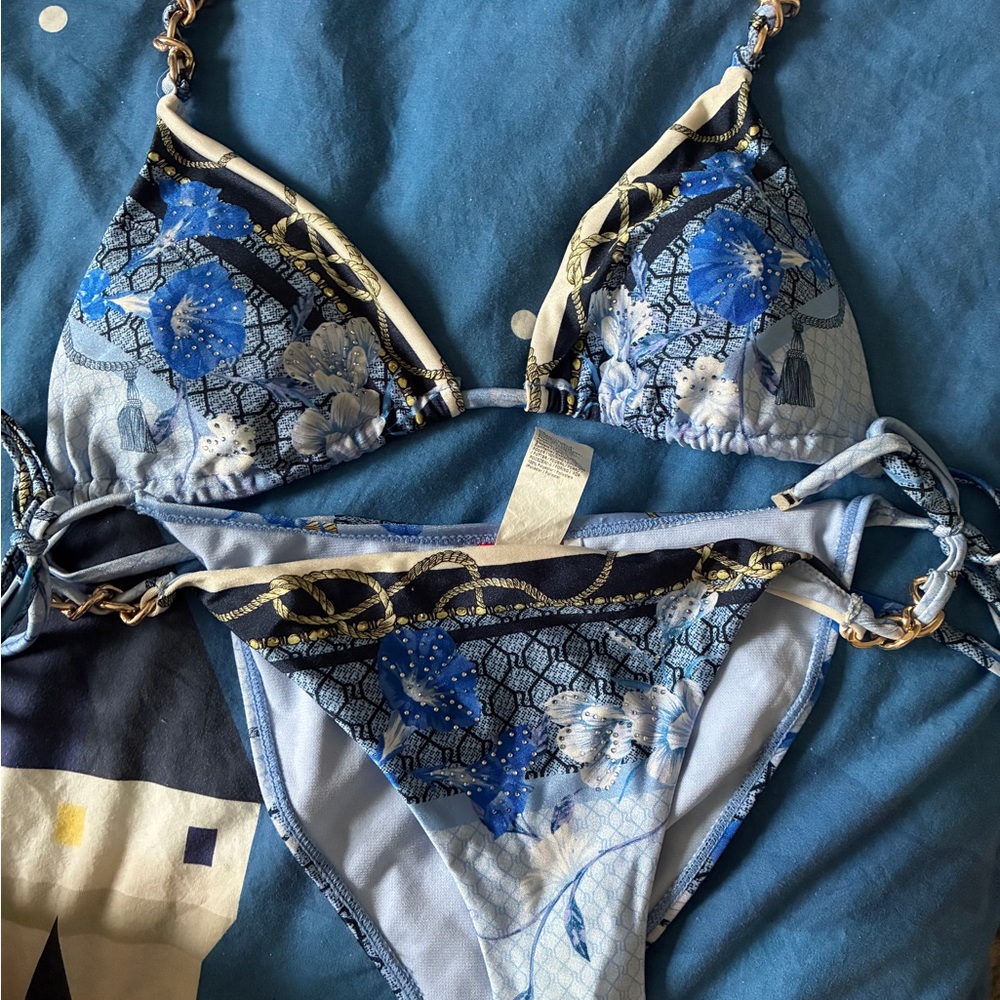 River island Blue Floral Bikini Set - Picture 3 of 8